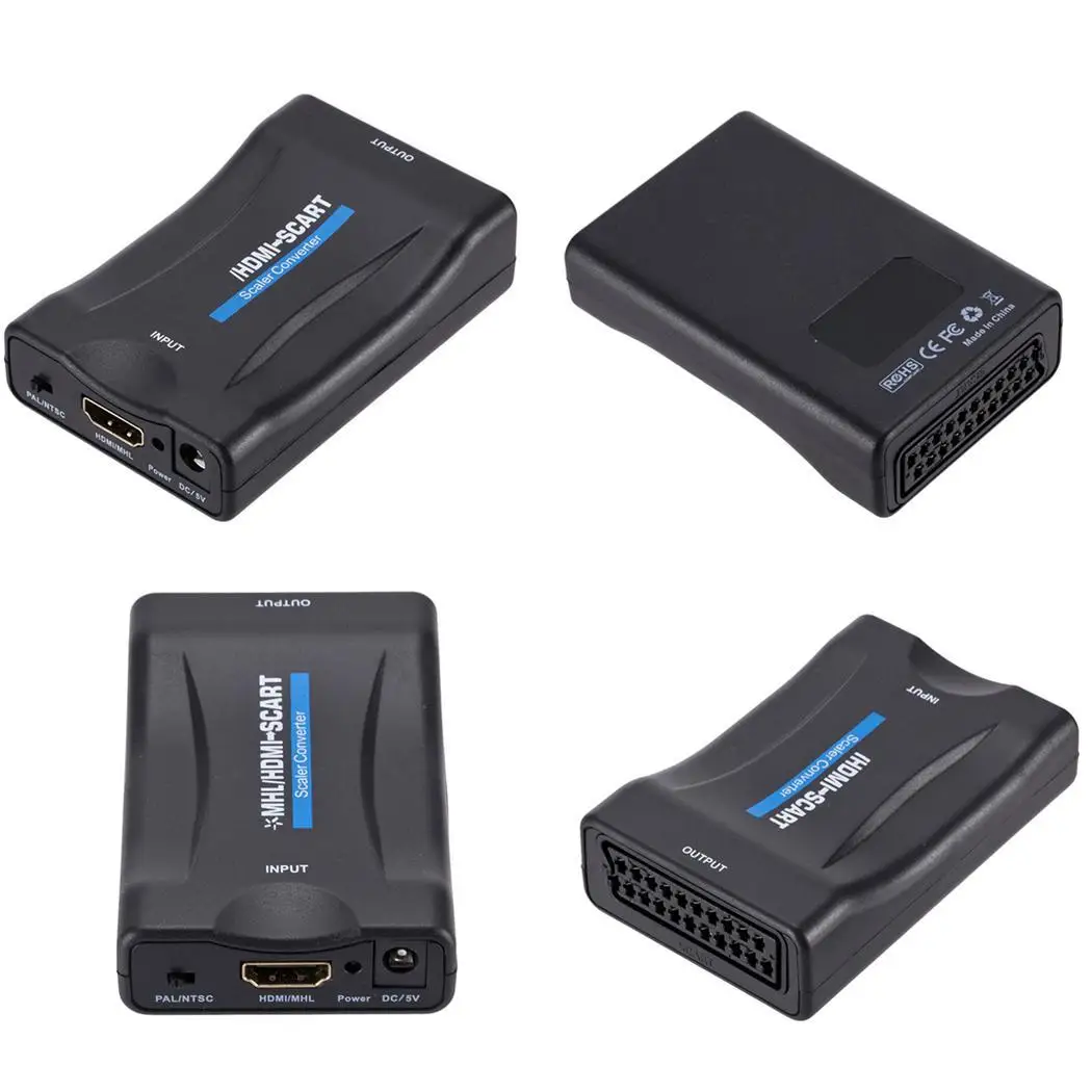 1080p HDMI к SCART Аудио Видео 3 Вт конвертер переключает формат вывода CVBS. С адаптером USB