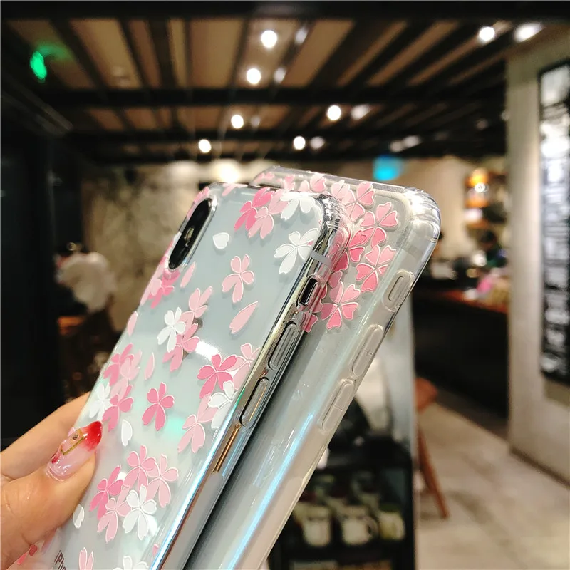 Girlish little fresh petal bunny mobile phone patternTransparent case shell TPU Case for iphone8 7 6 6S PLUS X 5 SE |