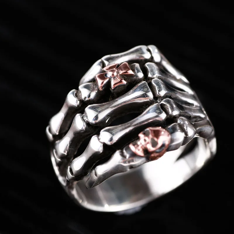 Кольца из серебра 925 пробы для мужчин винтажный череп с головой черепа панк рок