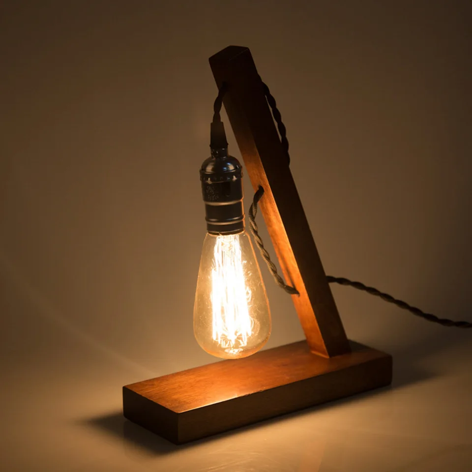 4 комплекта E27 лампочек деревянная настольная лампа подставка декор для гостиной