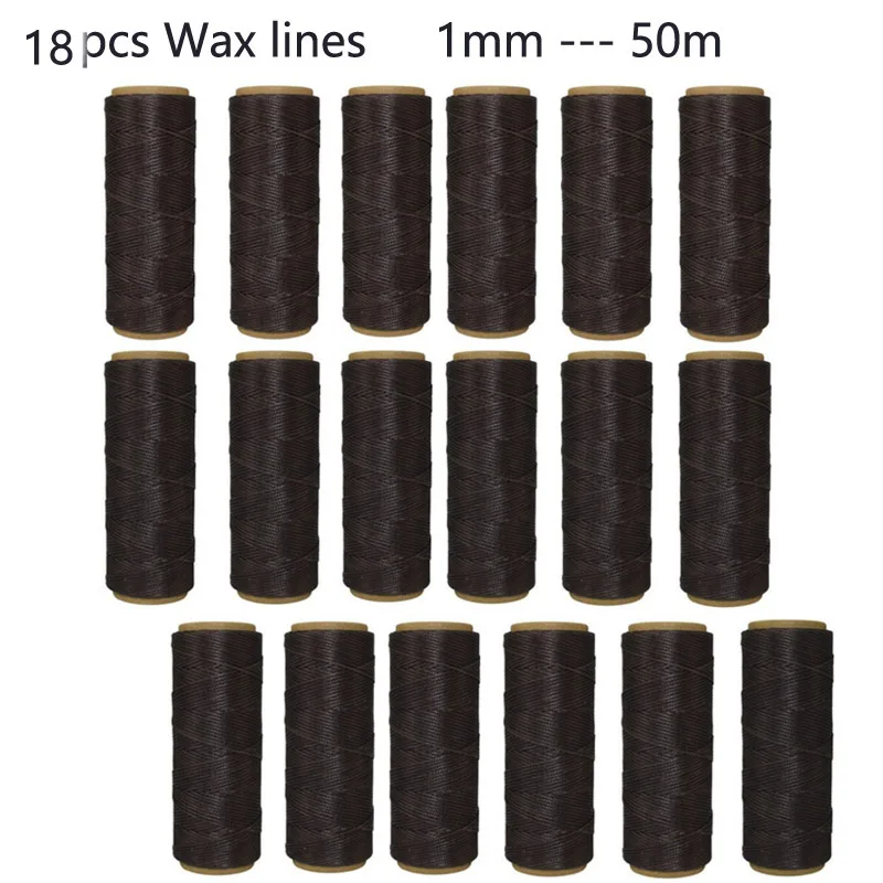 18PCS Wax Lines 18 шт. Наборы инструментов для кожевенного ремесла и шило для обуви DIY для кожи для кожевенного ремесла, набор инструментов для вышивания, вышивания, шитья, седла 02 - Цвет: 18PCS Wax Lines