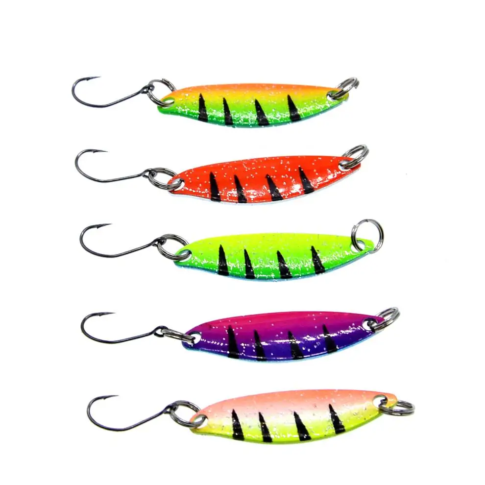 5pcs/lot Colorful Lightweight Metal Spinner Spoon Fishing Lure 2g 3.5cm Casting Jig Carp Baits with Single Hooks | Спорт и