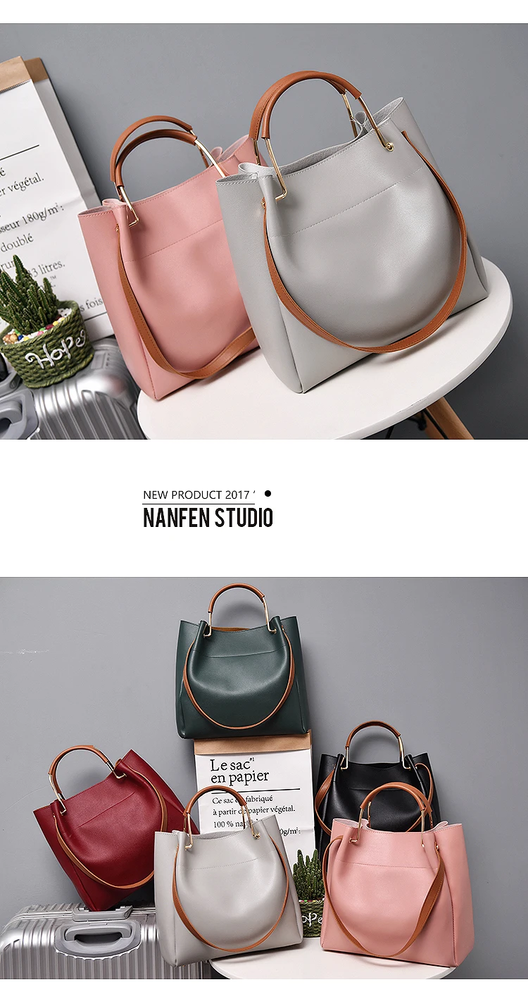 Brand Design Women Shoulder Bag Large Capacity Chain Bucket Handbags Quality PU Leather Women's Totes Shopping Bag sac a main