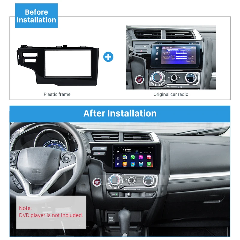Harfey двойная 2Din Автомобильная стереофоническая накладка рамка Накладка для Honda Fit