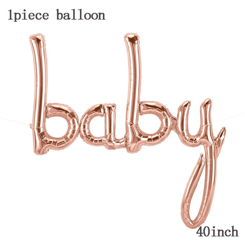 Script rosegold baby Пол раскрывает воздушный шар девочка или Мальчик Письмо фольгированные шары ребенок душ 1 первый день рождения украшения Детские принадлежности - Цвет: Script rosegold baby