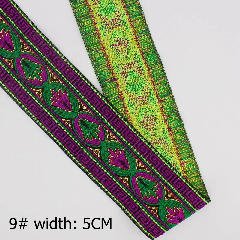 (9) width 5CM 7 ярдов 4 см 6,5 см ширина вышивка лента кружева китайский стиль одежды украшения кружева Diy аксессуар для рукоделия - Цвет: (9) width 5CM