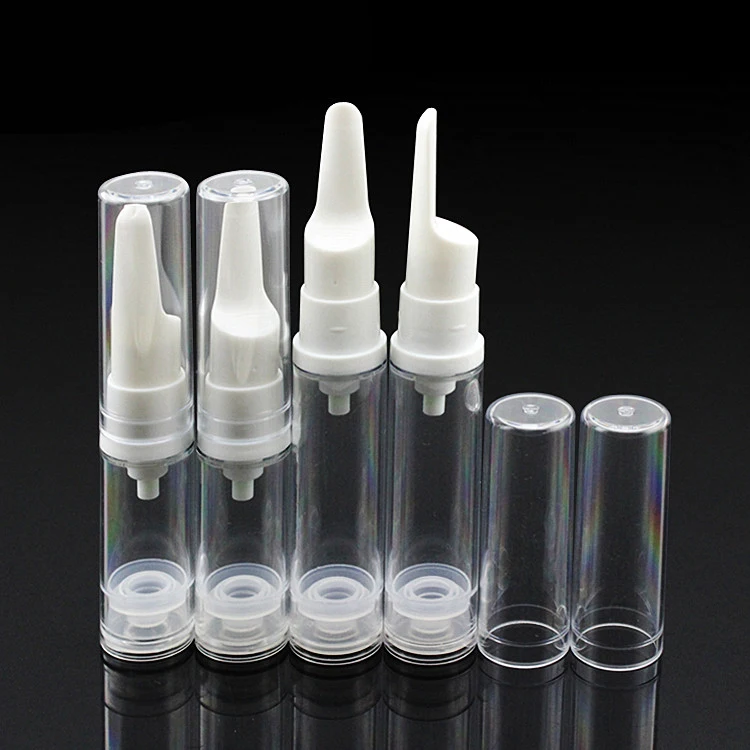 

120pcs 10ML clear long press pump airless eyecream bottle, empty plastic 10 ml airless pump lotion bottle for Cosmetic