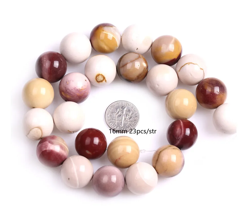 Круглые бусины Mookaite Jaspers из натурального камня, бусины для рукоделия, свободные бусины для изготовления браслетов для изготовления ювелирных изделий, нить 15 дюймов