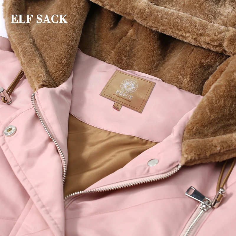 ELFSACK новинка зимние женские парки Женское зимнее пальто уплотненная теплая