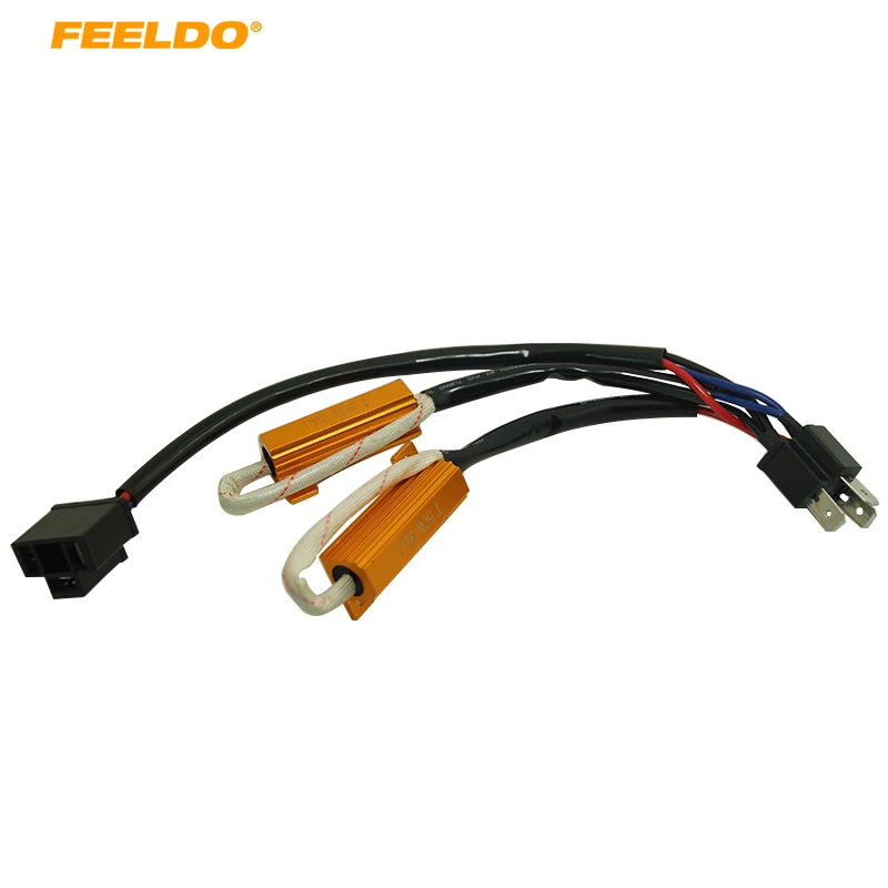 

FEELDO 1Pc H4 led bulb warning error canceller no error h4 led decoder error resistor harness #FD-5330