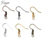 Железная застежка-крючок для сережек, с бусинами, F7, 200 шт.лот