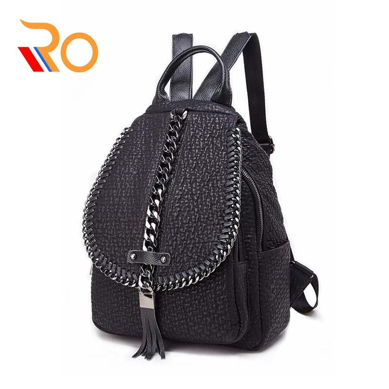 

Chain Retro Backpack New Tassel women's Bag Fashion School Student Backpack Teenagers Girl Travel Bags Female Rucksack