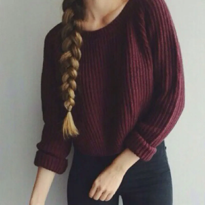 

Autumn winter women sweaters and pullovers korean style long sleeve casual crop sweater slim solid knitted jumpers sweter mujer
