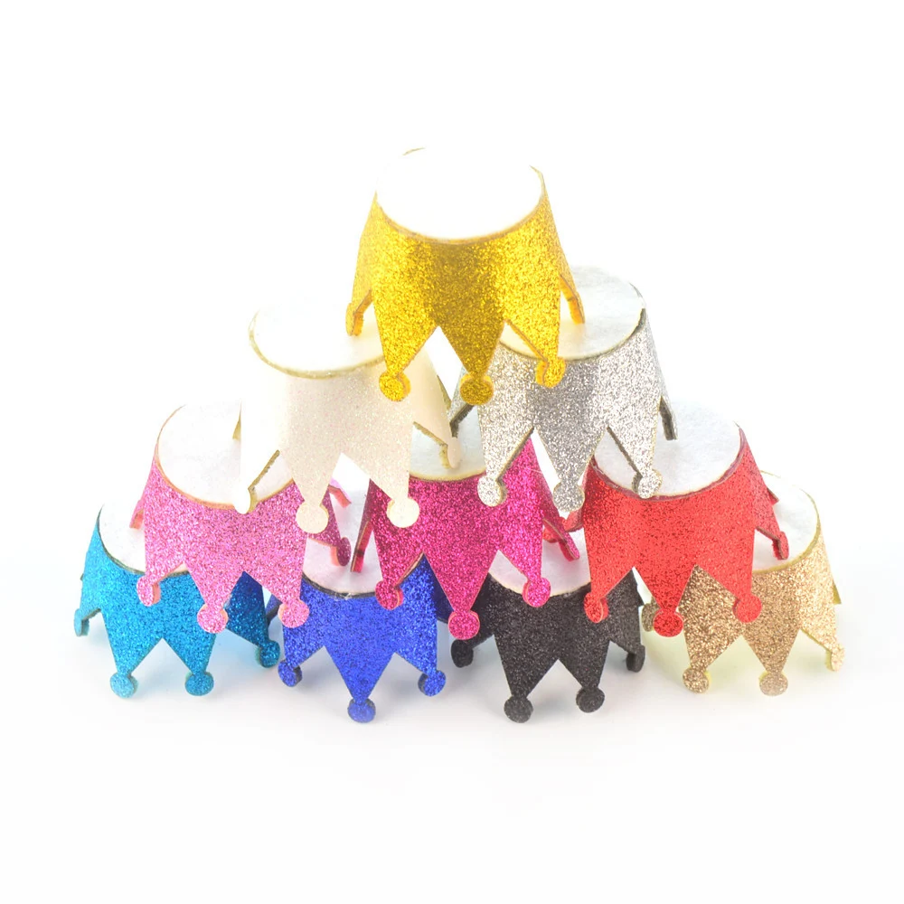 30pcs/lot Novelty Glitter Non-woven Fabric Crown DIY Hair Accessories For Baby Kids Girls Princess Hairpins Christmas 65B311 | Детская