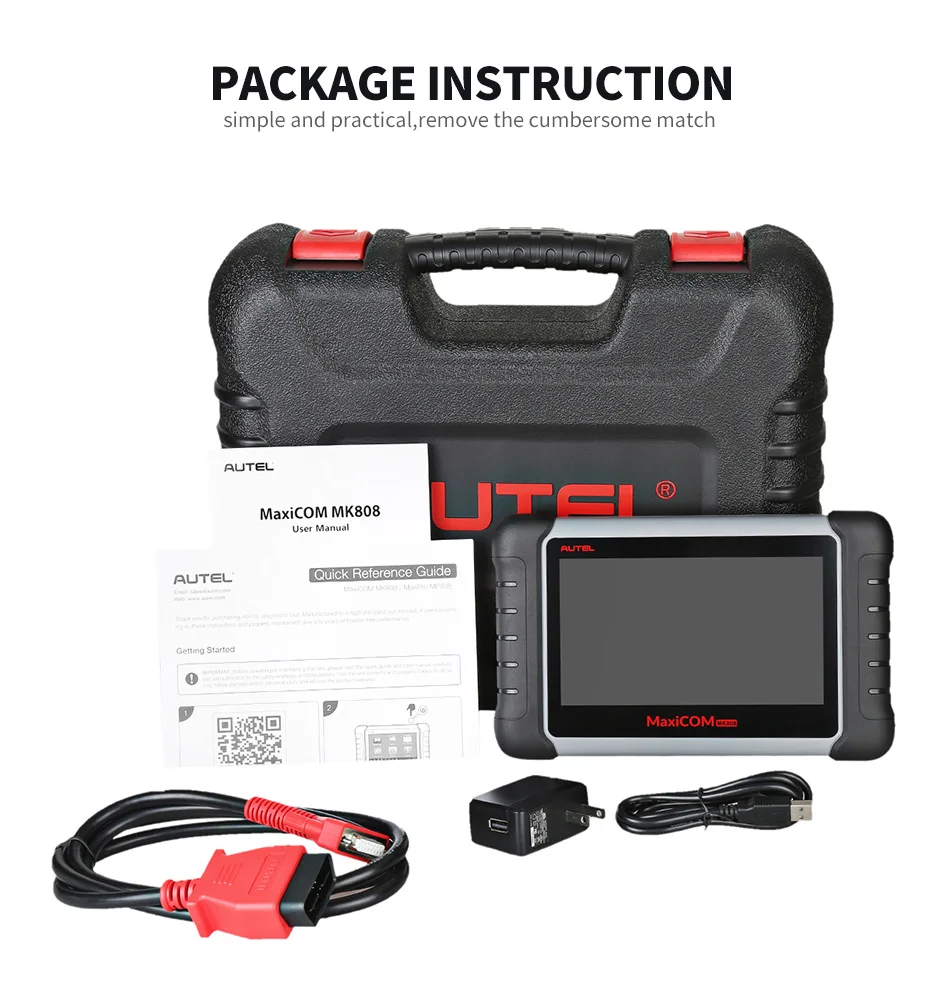 Autel MaxiCom MK808 OBDII сканер автомобильный диагностический инструмент полный системный