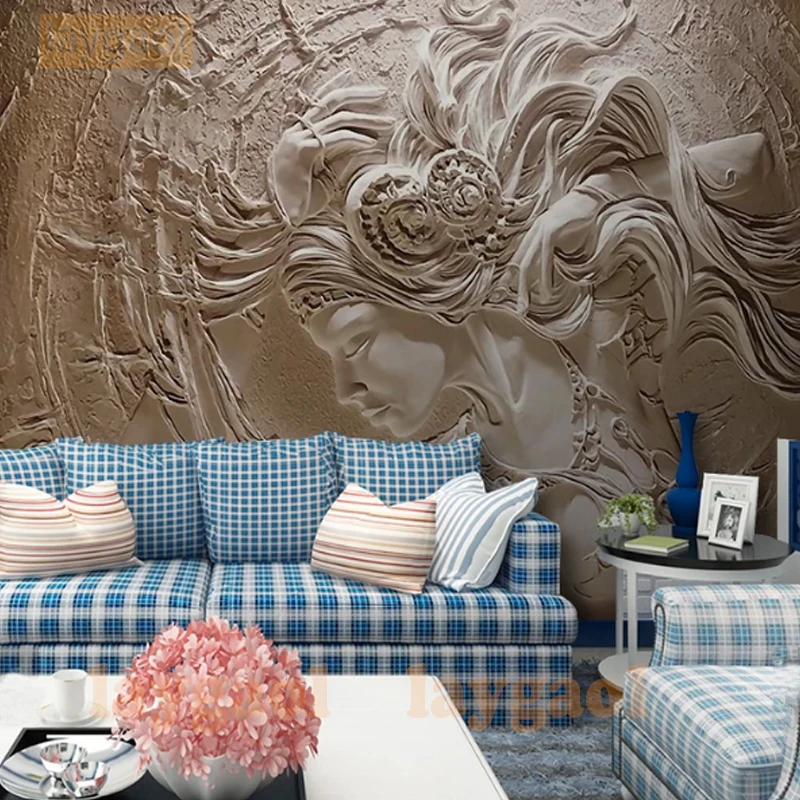 Large Photo Wallpaper 3d stereo relief Wallpapers for Walls Art Decor mural 3D Wall Mural embossed Sex Girl decorative picture |