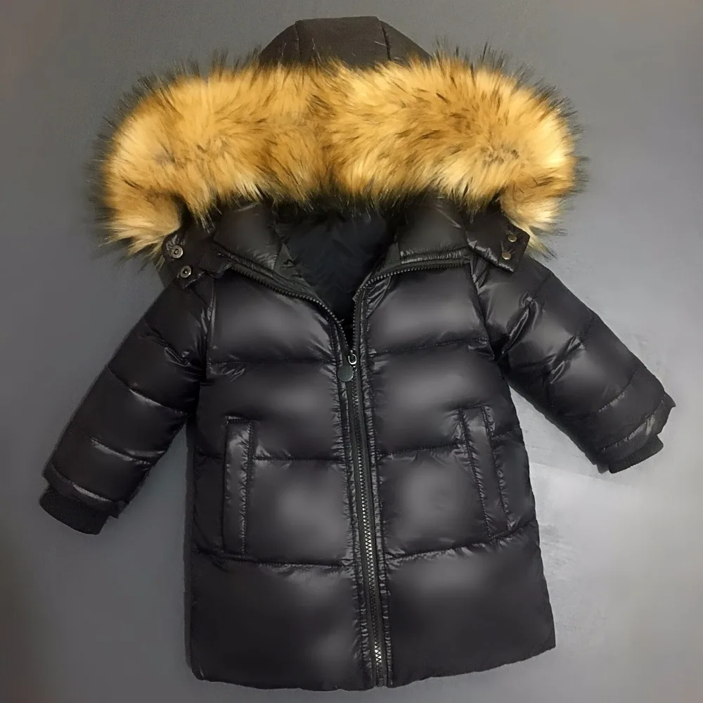 Обувь для мальчиков большой меховой воротник Водонепроницаемая Стеганая