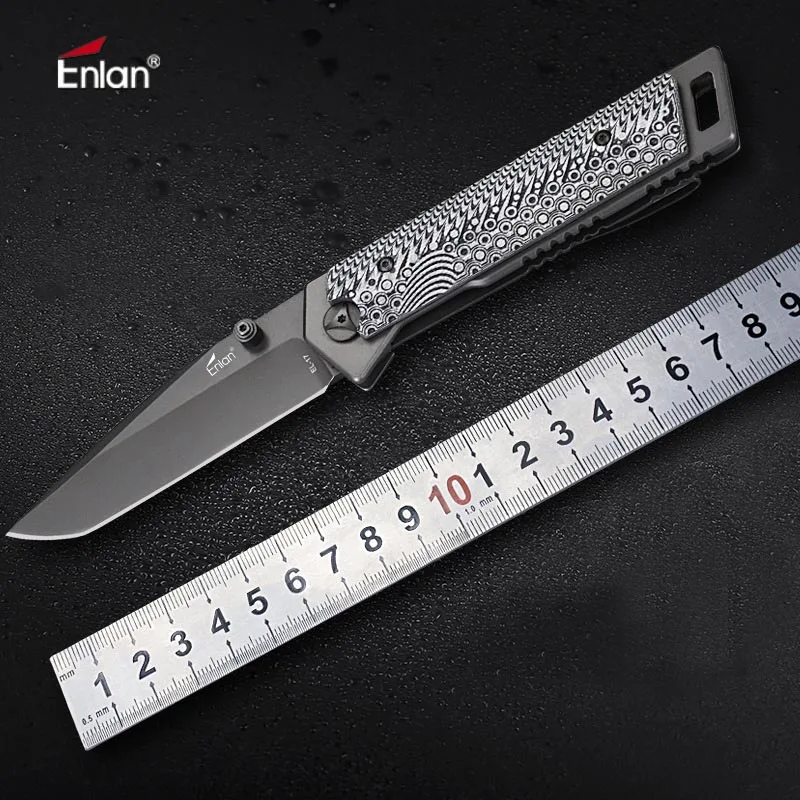 Карманный нож ENALN 8cr13mov G10 ручка с клипсой тактический инструмент для выживания