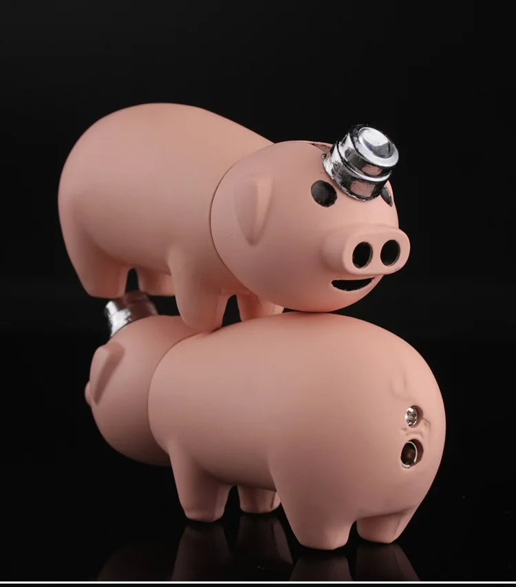 Новая креативная Бутановая Зажигалка, забавная игрушка, портативная Маленькая свинья, двойная зажигалка, брелок для ключей, надувная,, огненная зажигалка, без газа