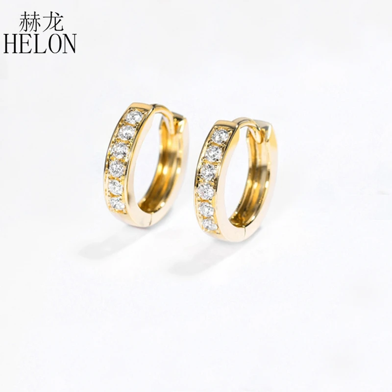 Твердые 14 к желтое золото SI/H 0.18ct сертифицированные круглые натуральные бриллианты обручальные свадебные Висячие Модные женские серьги хорошее ювелирное изделие