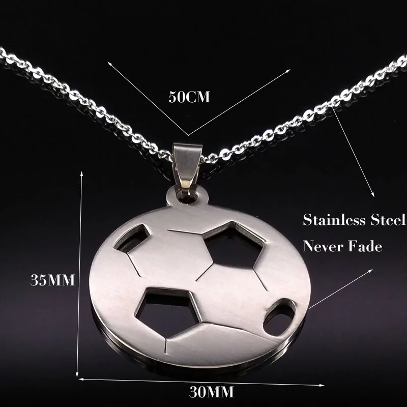 football 50cm O Крутые ожерелья с подвесками из нержавеющей стали с лезвиями бритвы мужские ювелирные изделия стальные мужские ожерелья и подвески в форме бритвы Цепочка N3210 - Окраска металла: football 50cm O