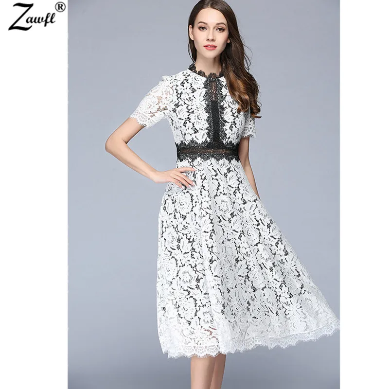 Женское длинное платье с коротким рукавом кружевное в стиле пэчворк S-XXL 2021 |