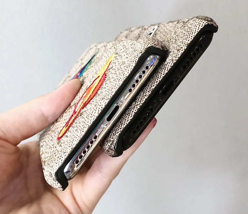 Embroide крышка для iPhone X XS MAX XR 6 7 8 плюс Чехол телефона Би Розовый цветок серии