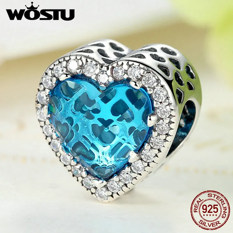 Real 100% 925 Sterling Silver Dazzling Radiant Heart Shape Charm Beads Fit Original Bracelet Wedding Jewelry | Украшения и