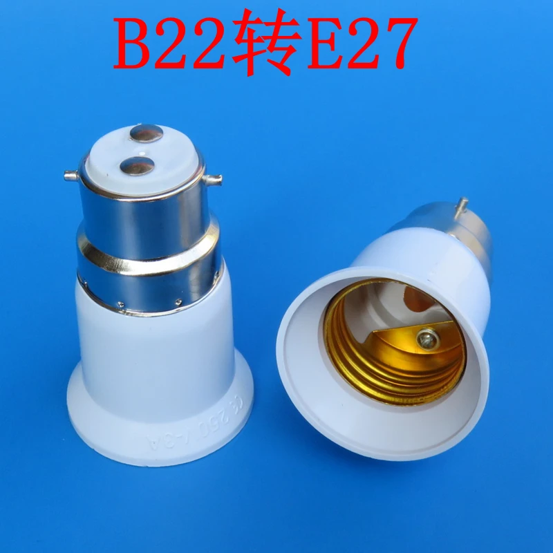 

Free shipping 100 piece/lot B22 to e27 adapter High quality PC material fireproof material socket adapter