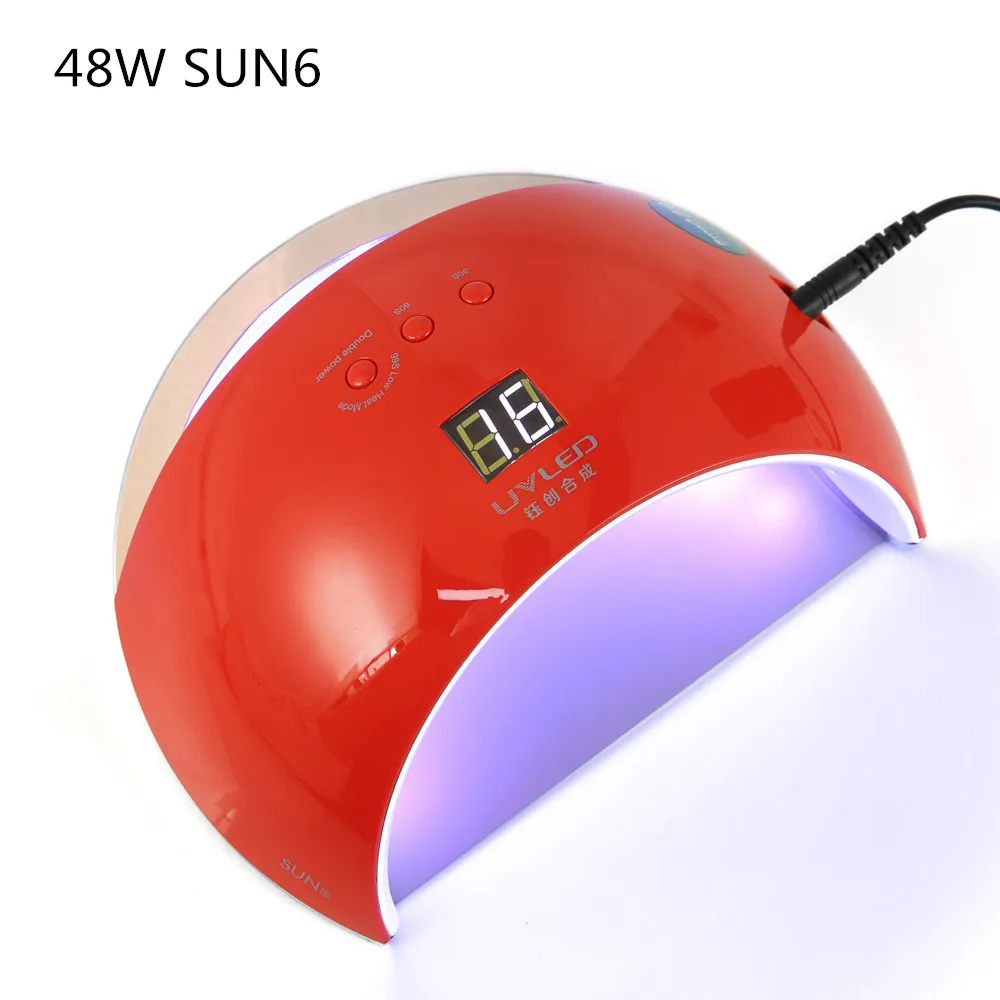 Sun6 Red 36 Вт 54 Вт Сушилка для ногтей УФ-лампа светодиодный светильник для ногтей художественный Гель-лак для ногтей автоматический датчик для рук инструменты для дизайна ногтей - Цвет: Sun6 Red