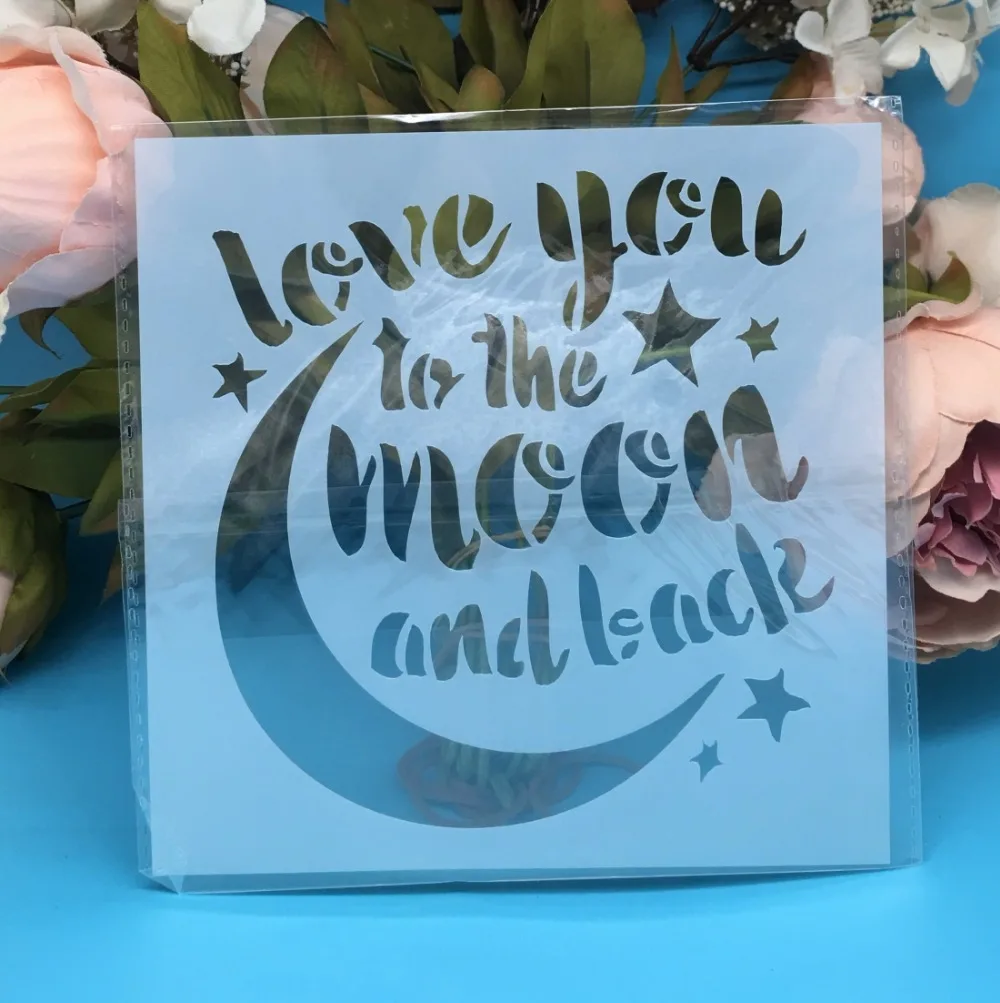 

15cm 5.9" Moon Words DIY Layering Stencils Wall Painting Scrapbook Coloring Embossing Album Decorative Paper Card Template
