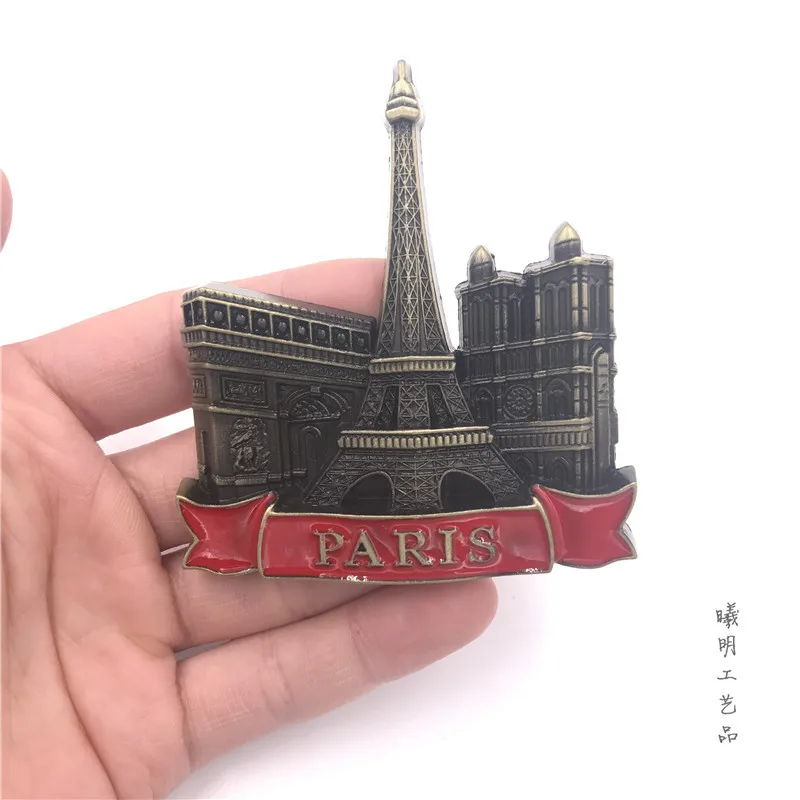 Paris Магниты на холодильник металлические наклейки на холодильник США Великобритания италия Малайзия Бельгия Индия, новые стерео магнитные памятные Премиум - Цвет: Paris