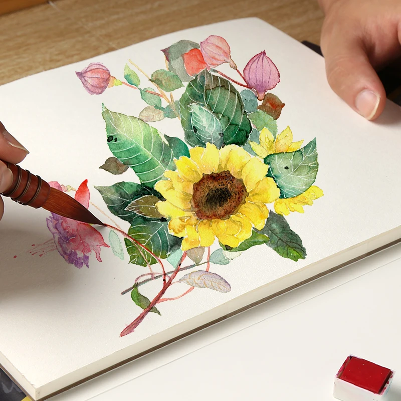 Бглн 4к/8к/16к Профессиональная акварельная бумага 20 листов Книга для рисования ручной работы для художников Школьные принадлежности.