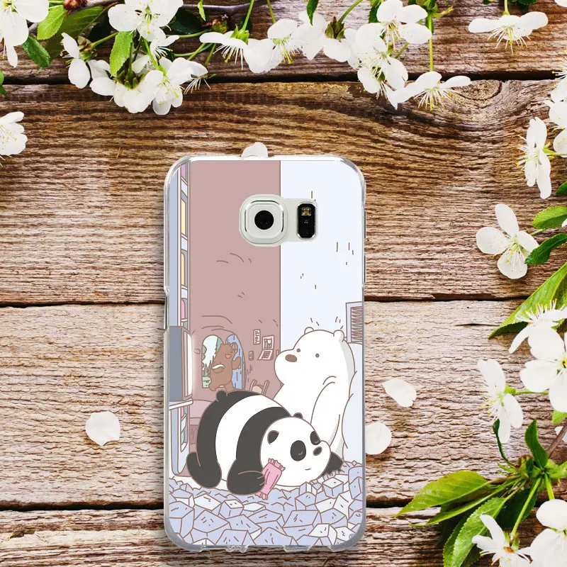 Мягкие чехлы из ТПУ с мультипликационным принтом Network We Bare Bear для Samsung Galaxy Note 3 4 5 8 S3