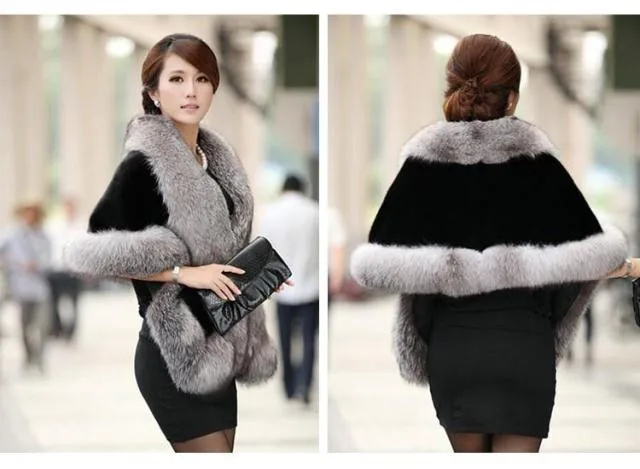 Свадебный жакет шубка искусственный мех женская свадебная шаль вечернее платье накидка меховая накидка на плечи тонкий женский плащ из искусственного меха WZ134