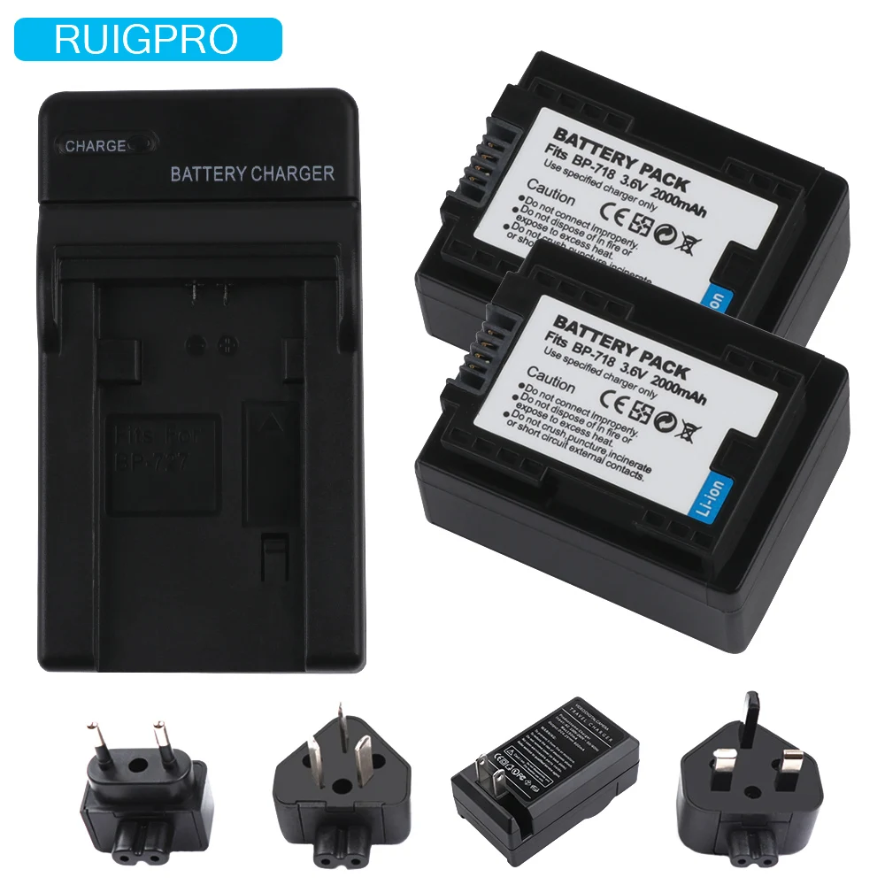 BP718 BP-745 BP745 BP-727 Батарея Зарядное устройство для Canon HF R306 M506 R32 R48 R38 M52 M56 M60 R36 R46, HF R306