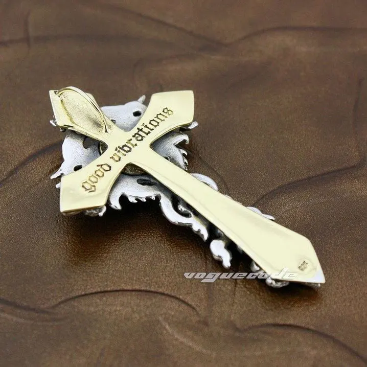 Черная подвеска в виде шпагата дракона из фианита серебряная с твердым камнем