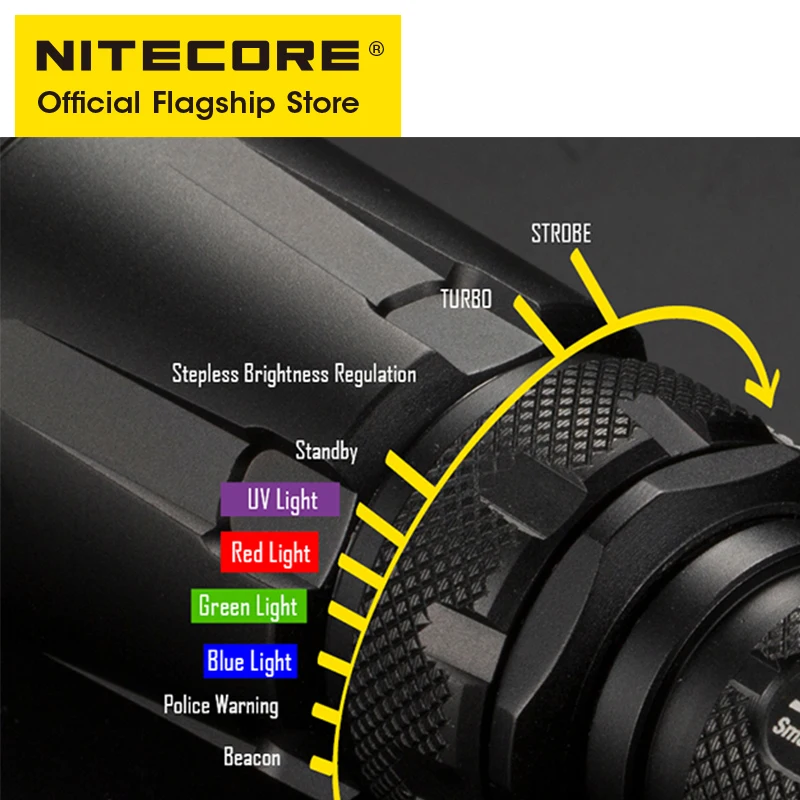 Кольцо управления Nitecore SRT7GT сильный свет тактический фонарик с литиевой батареей