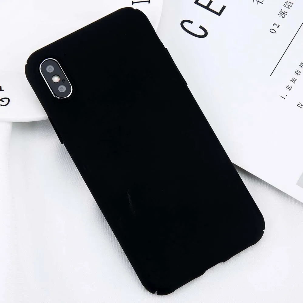 Для iPhone11PRO 11 X Xs Max XR 8 7 Простой однотонный чехол для телефона тонкий матовый Жесткий PC задняя крышка для iPhone 8 7 6S Plus чехол s
