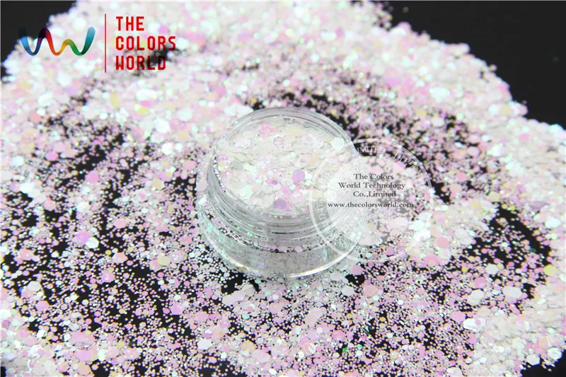 TCI03 H1 перламутровые неровные белые розовые светлые цвета шестигранные формы