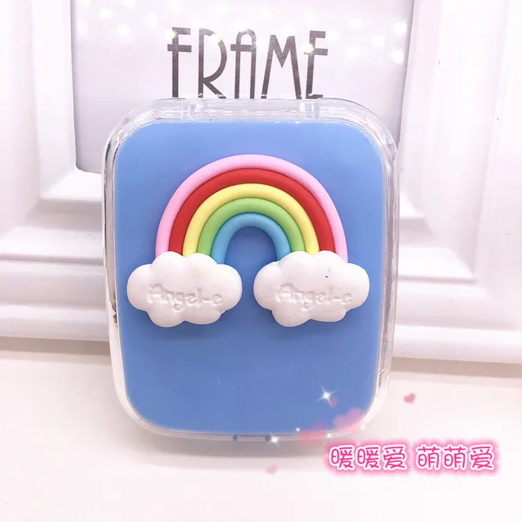 LIUSVENTINA DIY милый Радужный чехол для контактных линз контактные линзы глаз коробка