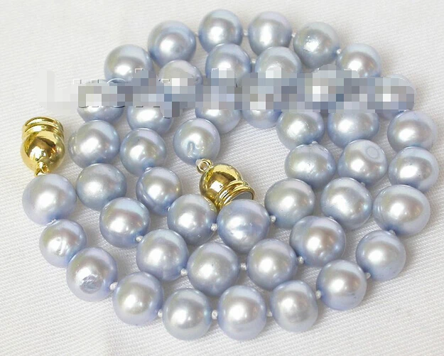 Free shipping &gt&gt&gt&gt&gt&gtGenuine 17&quot 10mm light blue round pearls necklace magnet clasp j8023 | Украшения и аксессуары