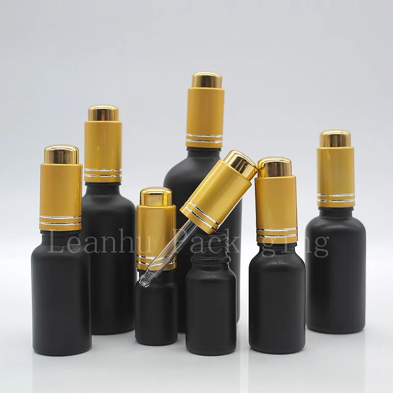 Пустой черный стеклянный контейнер для эфирных масел духов стеклянных флаконов