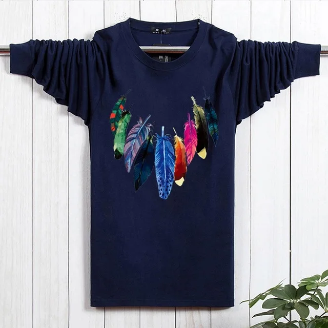 picture color Зимняя мужская футболка 5XL 8XL с длинным рукавом дешево Большая распродажа осень XL Большой размер 7XL 6XL футболка хлопок домашняя черная футболка - Цвет: picture color