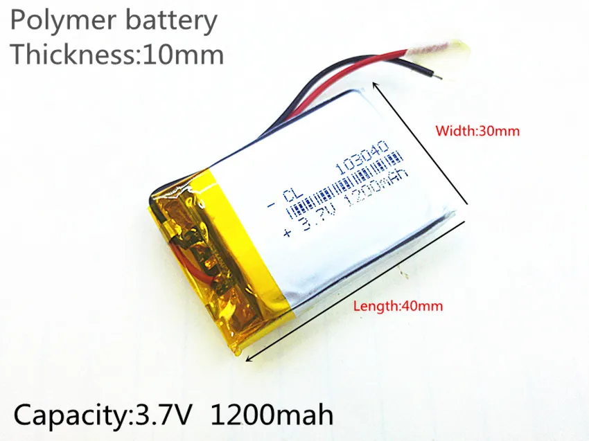 3 7 V 1200 mAH [103040] полимерный литий ионный/литий ионный аккумулятор для MP3 MP4 сотовый