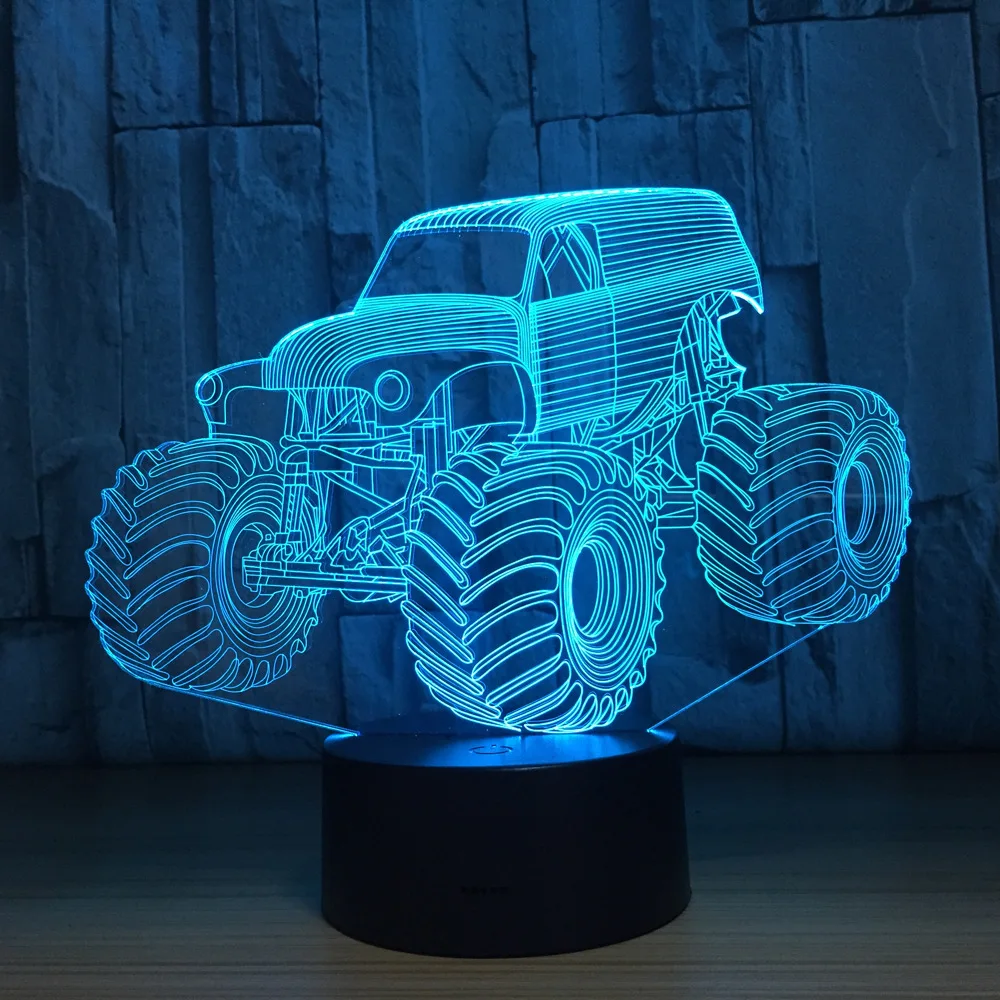3D Colors Lamp Car Truck Shape Auto Hologram Home Illumination Bedroom Decor Desk Table Best New Year Gift Cool Light | Лампы и
