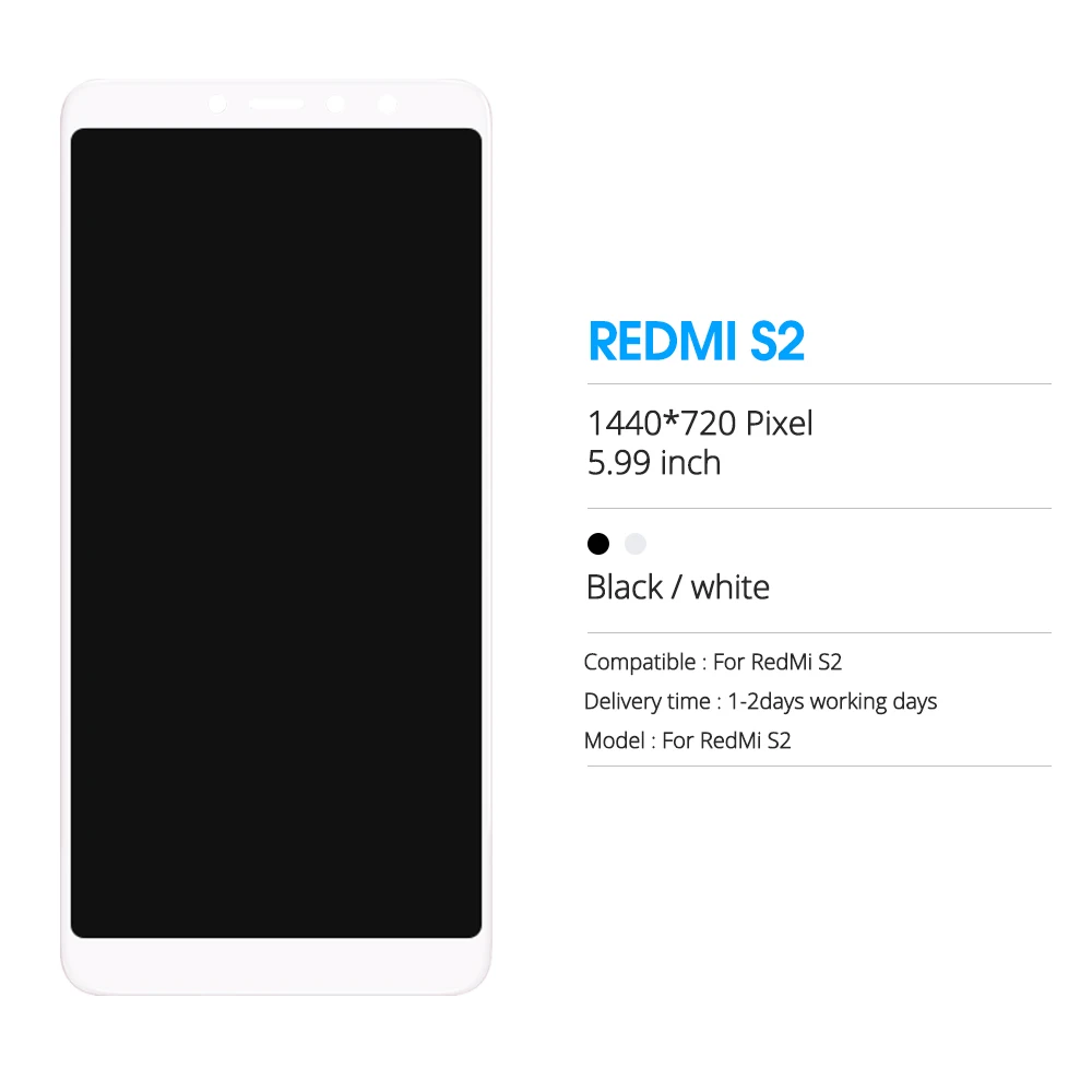 5,99 дюймовый ЖК-дисплей для Xiaomi Redmi S2 сенсорный экран дигитайзер сборка 1440*720 рамка с свободное закаленное стекло и инструменты