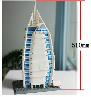 Wange 8018 знаменитая архитектурная серия The Burj Al Арабская Модель Набор строительных