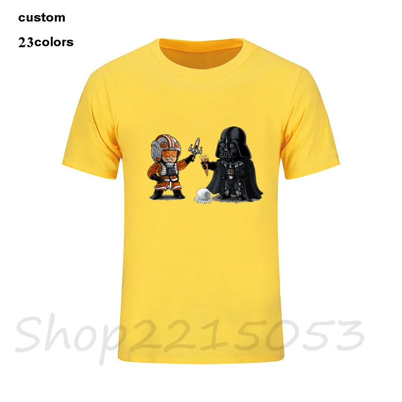 2018 забавные летние Звездные войны Мужская футболка черный белый хлопковый