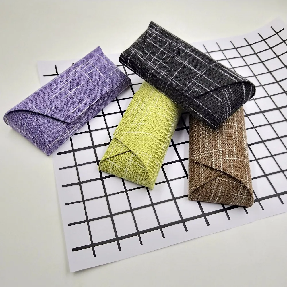 Новые ретро овальные очки коробка солнцезащитные льняные складные Чехол